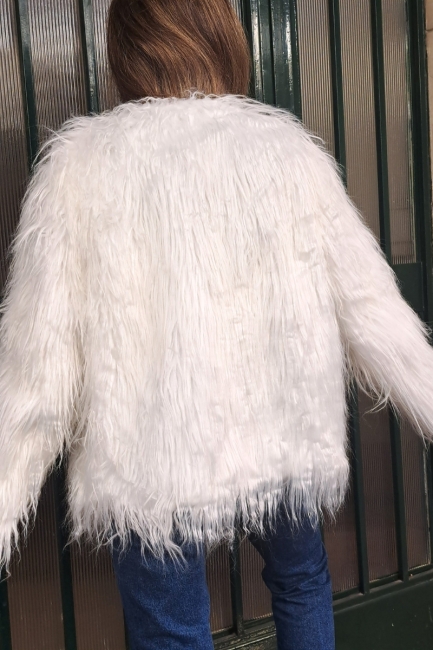 Bryanna faux fur κοντή γούνα σε λευκή απόχρωση