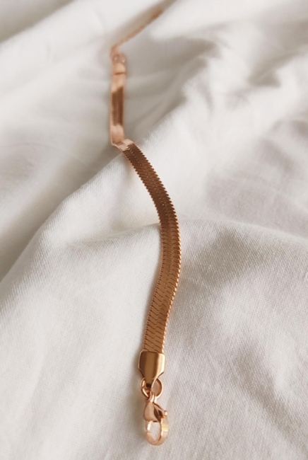 Aleia bold snake bracelet σε ροζ χρυσή απόχρωση