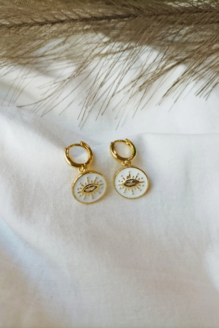 Εye earrings σε χρυσή και λευκή απόχρωση