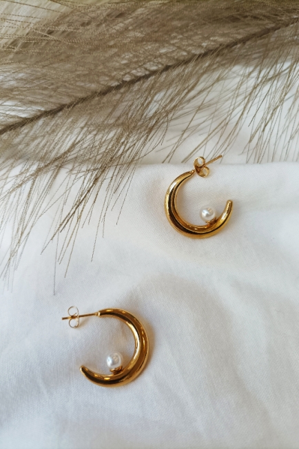 Moon earrings σε χρυσή απόχρωση