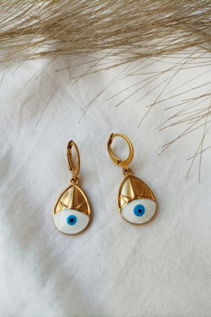 Blue eye earrings σε χρυσή απόχρωση