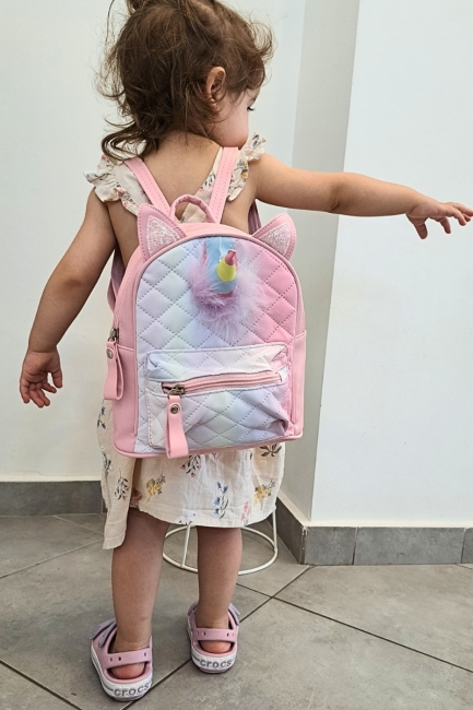 Unicorn backpack in ombre pink shade