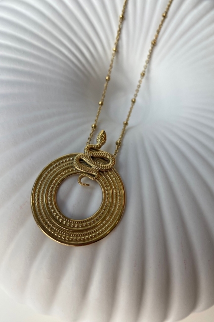 Snake golden shade necklace