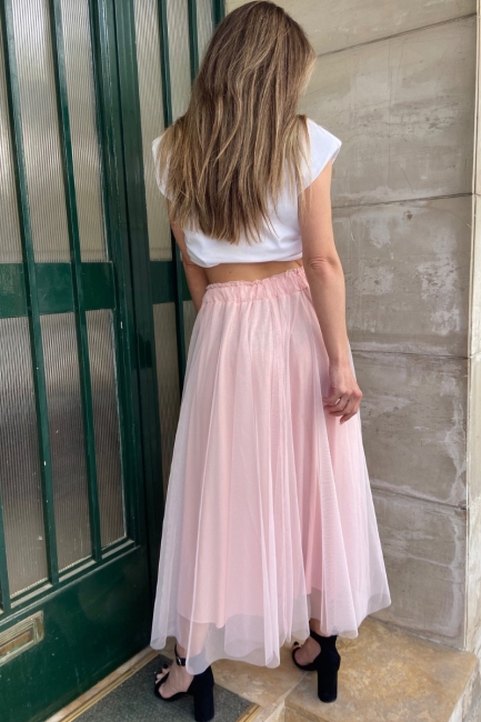 Ροζ τούλινη φούστα 