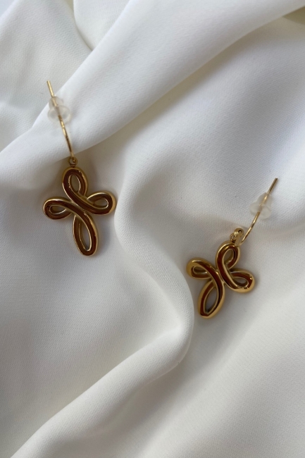 Cross gold shade earrings 