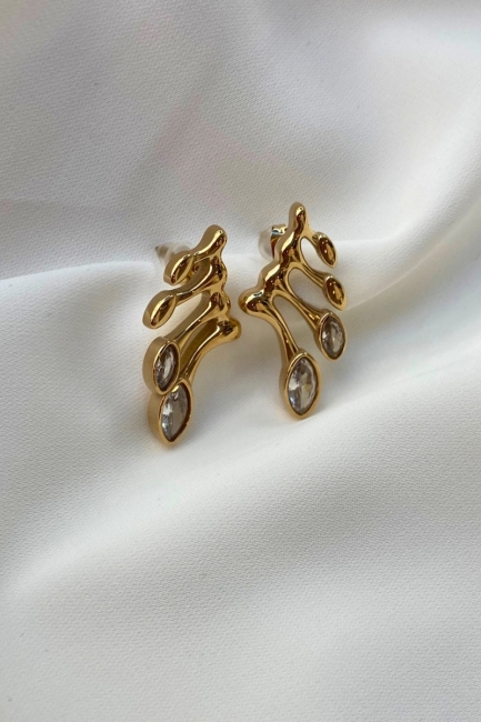 Bozena golden earrings