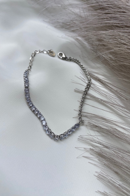 Zircon silver shade bracelet