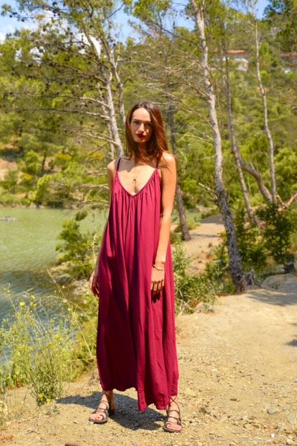 Laina maxi φόρεμα σε burgundy απόχρωση