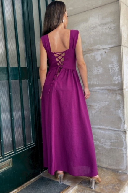 Manuella midi φόρεμα σε magenta απόχρωση
