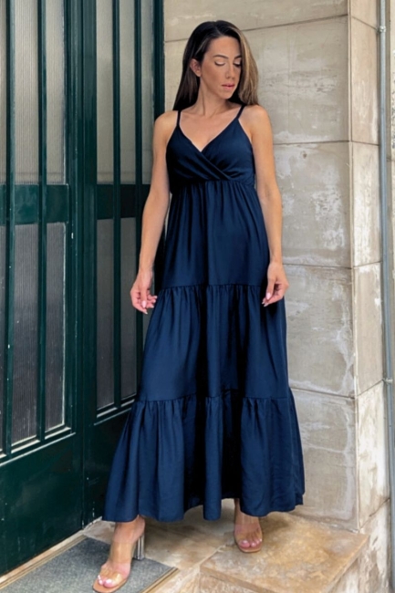 Barbara maxi φόρεμα σε σκούρα μπλε απόχρωση
