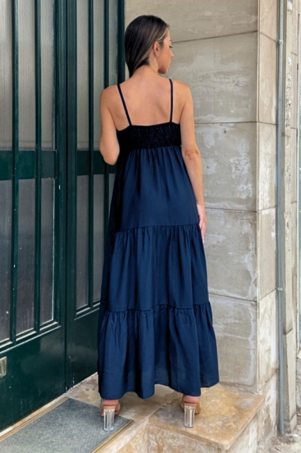 Barbara maxi φόρεμα σε σκούρα μπλε απόχρωση