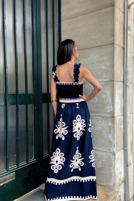 Ella maxi φόρεμα σε σκούρα μπλε απόχρωση