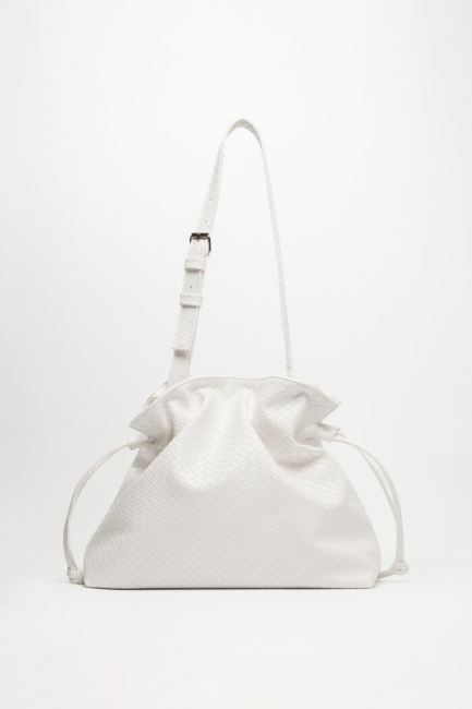 TULIP TEXTURED ΛΕΥΚΗ ΤΣΑΝΤΑ-LEATHER TWIST