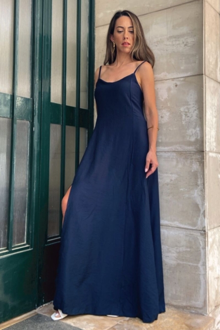 Melonie maxi φόρεμα σε σκούρα μπλε απόχρωση
