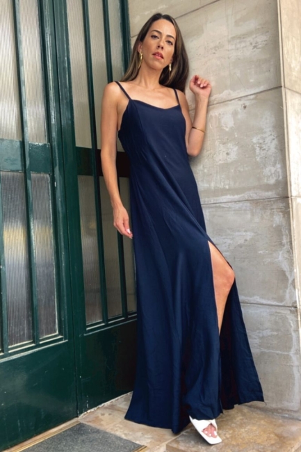 Melonie maxi φόρεμα σε σκούρα μπλε απόχρωση