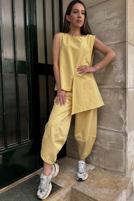 Butter yellow ασύμμετρο σετ