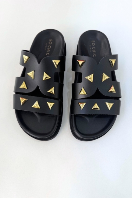 Sandra Sandal Shoes- Black | So Chic
