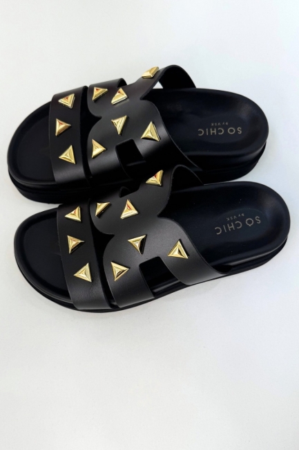 Sandra Sandal Shoes- Black | So Chic