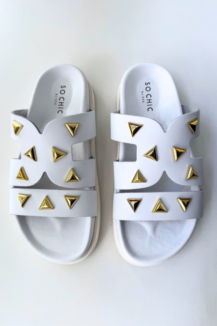 Sandra Sandal Shoes- White | So Chic