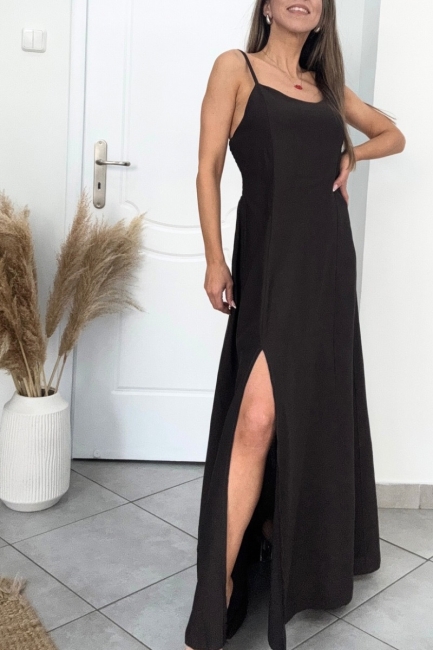 Melonie maxi φόρεμα σε σοκολά απόχρωση