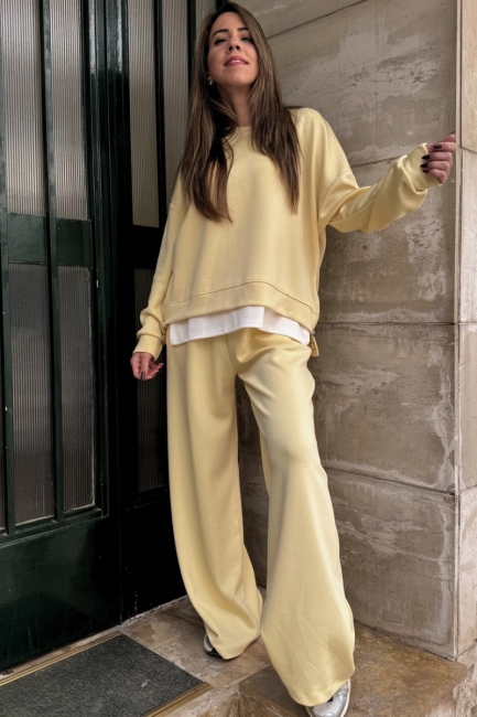 Παντελόνι φόρμας σε butter yellow απόχρωση