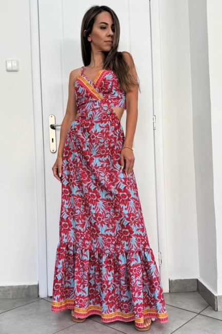 Deby μάξι φόρεμα σε κερασί