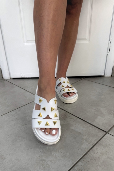 Sandra Sandal Shoes- White | So Chic