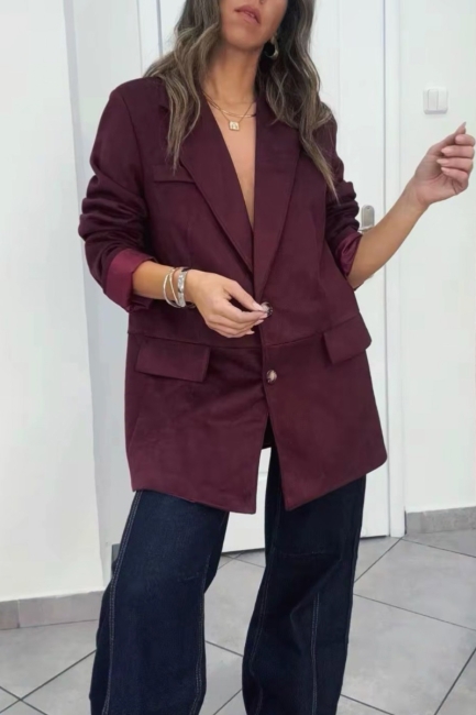 Σουέτ σακάκι σε burgundy