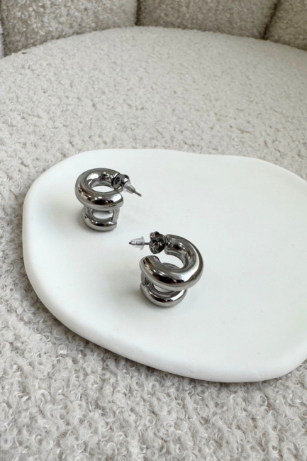 Duo silver hoops